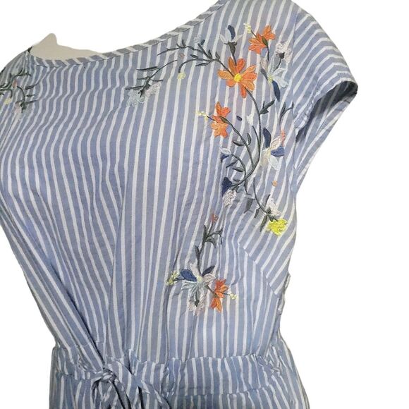 Ava & Viv Cotton Embroidered Plus Size Stripe Dress Womens 2X - Picture 6 of 11